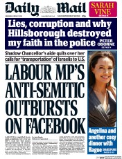 Daily Mail () Newspaper Front Page for 27 April 2016