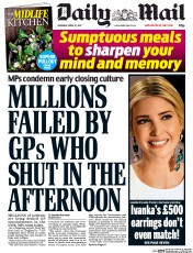 Daily Mail () Newspaper Front Page for 27 April 2017