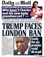 Daily Mail () Newspaper Front Page for 27 April 2018
