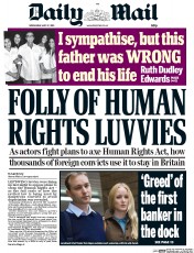 Daily Mail () Newspaper Front Page for 27 May 2015