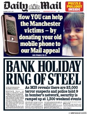 Daily Mail () Newspaper Front Page for 27 May 2017
