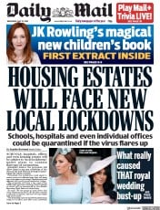 Daily Mail () Newspaper Front Page for 27 May 2020