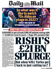 Daily Mail () Newspaper Front Page for 27 May 2022
