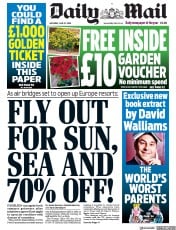 Daily Mail () Newspaper Front Page for 27 June 2020
