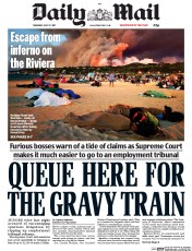Daily Mail () Newspaper Front Page for 27 July 2017