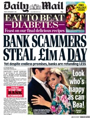 Daily Mail () Newspaper Front Page for 27 September 2019