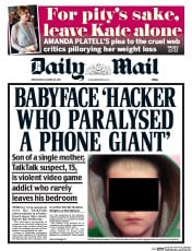 Daily Mail () Newspaper Front Page for 28 October 2015