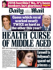 Daily Mail () Newspaper Front Page for 28 December 2016
