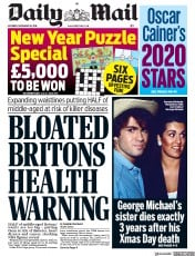 Daily Mail () Newspaper Front Page for 28 December 2019