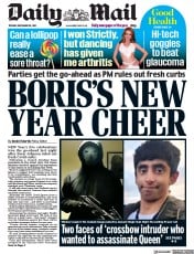 Daily Mail () Newspaper Front Page for 28 December 2021