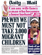 Daily Mail () Newspaper Front Page for 28 January 2016