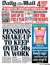 Daily Mail () Newspaper Front Page for 28 January 2023