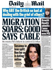 Daily Mail () Newspaper Front Page for 28 February 2014