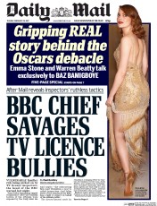 Daily Mail () Newspaper Front Page for 28 February 2017