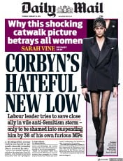 Daily Mail () Newspaper Front Page for 28 February 2019