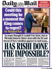 Daily Mail () Newspaper Front Page for 28 February 2023