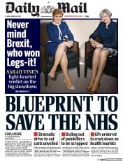 Daily Mail () Newspaper Front Page for 28 March 2017