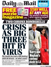 Daily Mail () Newspaper Front Page for 28 March 2020