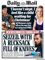 Daily Mail () Newspaper Front Page for 28 April 2017