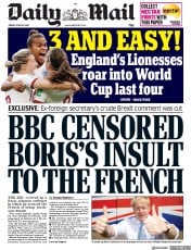 Daily Mail () Newspaper Front Page for 28 June 2019