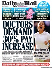 Daily Mail () Newspaper Front Page for 28 June 2022
