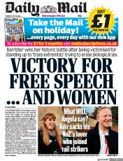 Daily Mail () Newspaper Front Page for 28 July 2022
