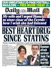 Daily Mail () Newspaper Front Page for 28 August 2017