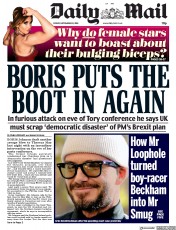 Daily Mail () Newspaper Front Page for 28 September 2018
