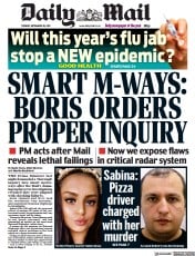Daily Mail () Newspaper Front Page for 28 September 2021