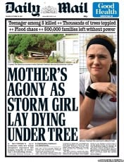 Daily Mail () Newspaper Front Page for 29 October 2013