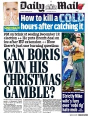 Daily Mail () Newspaper Front Page for 29 October 2019