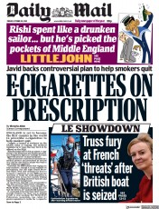Daily Mail () Newspaper Front Page for 29 October 2021