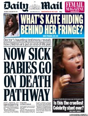 Daily Mail () Newspaper Front Page for 29 November 2012