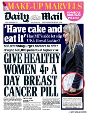 Daily Mail () Newspaper Front Page for 29 November 2016