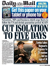 Daily Mail () Newspaper Front Page for 29 December 2021