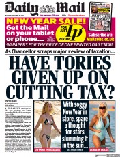 Daily Mail () Newspaper Front Page for 29 December 2022