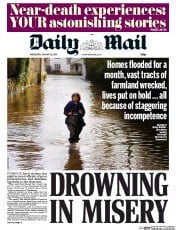 Daily Mail () Newspaper Front Page for 29 January 2014