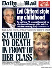 Daily Mail () Newspaper Front Page for 29 April 2014