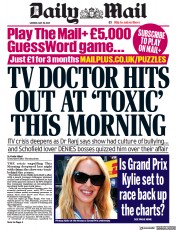 Daily Mail () Newspaper Front Page for 29 May 2023