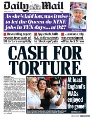 Daily Mail () Newspaper Front Page for 29 June 2018