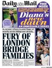Daily Mail () Newspaper Front Page for 29 June 2019
