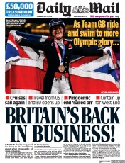 Daily Mail () Newspaper Front Page for 29 July 2021