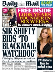 Daily Mail () Newspaper Front Page for 29 August 2016