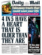 Daily Mail () Newspaper Front Page for 29 September 2016