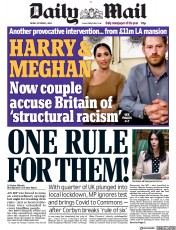 Daily Mail () Newspaper Front Page for 2 October 2020
