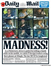 Daily Mail () Newspaper Front Page for 2 November 2016