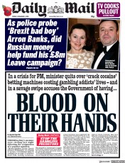Daily Mail () Newspaper Front Page for 2 November 2018