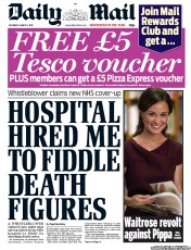 Daily Mail () Newspaper Front Page for 2 March 2013