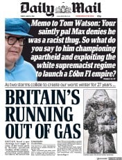 Daily Mail () Newspaper Front Page for 2 March 2018