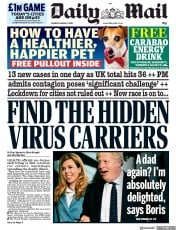 Daily Mail () Newspaper Front Page for 2 March 2020